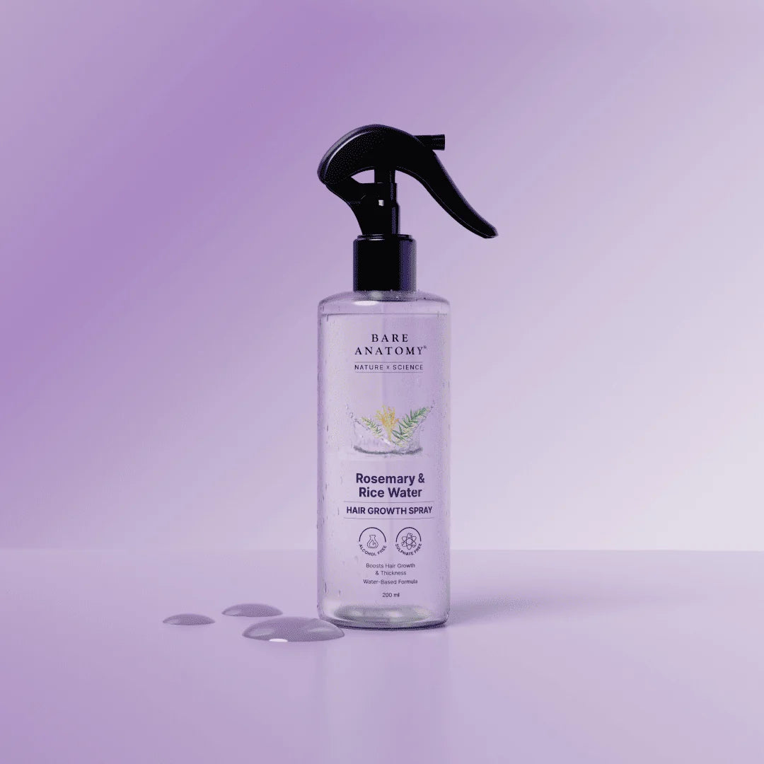 Rosemary and rice water hair growth spray